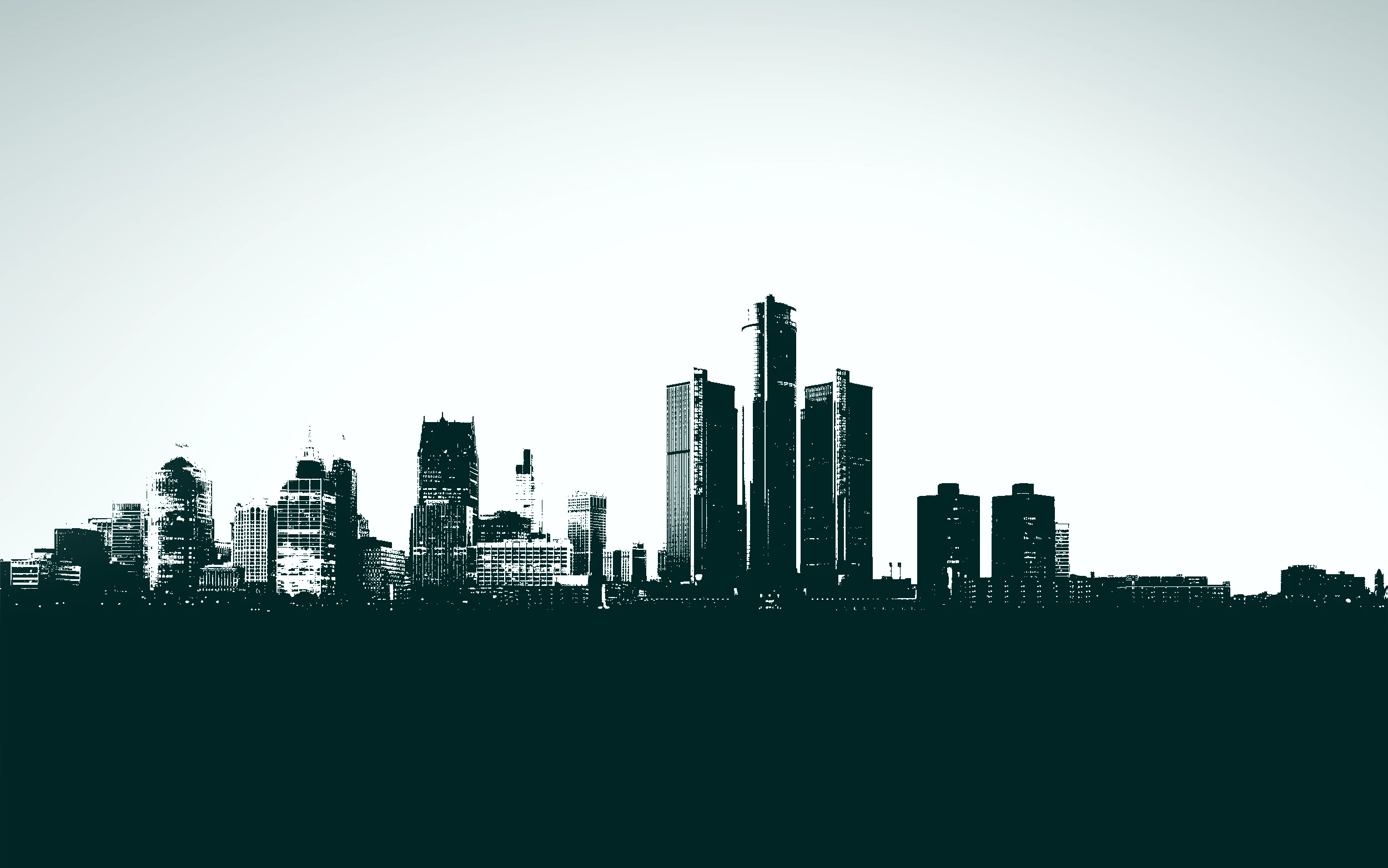 Silhouette of the Detroit, Michigan skyline